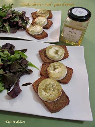 Toasts chèvre – miel – pain d’épices