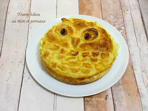 Tourte hibou au thon et poireaux