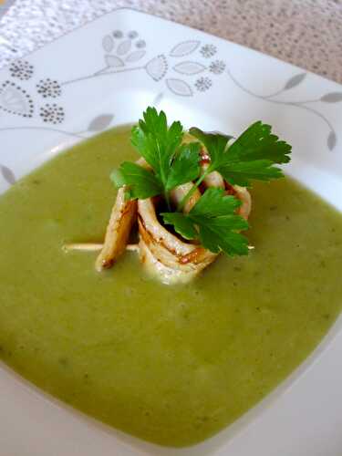 Velouté de courgettes au lard