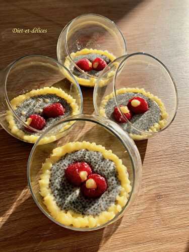 Graines de chia au lemon curd et framboises