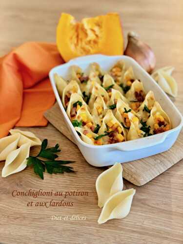 Conchiglioni au potiron et lardons