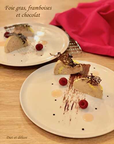 Foie gras, framboises et chocolat