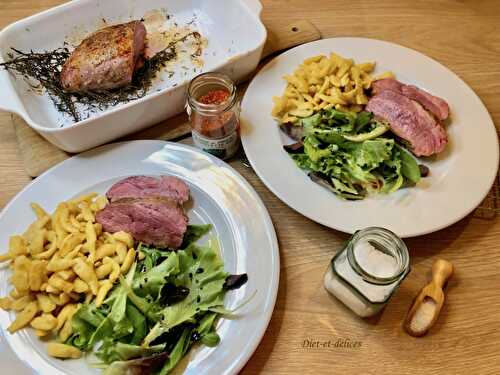 Magret de canard au piment d’Espelette et thym, cuisson au four