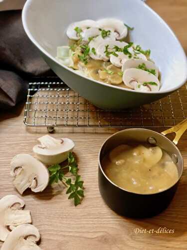 Ravioles, sauce aux champignons