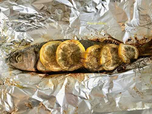 Papillote de lieu jaune au barbecue, au citron et à l’aneth