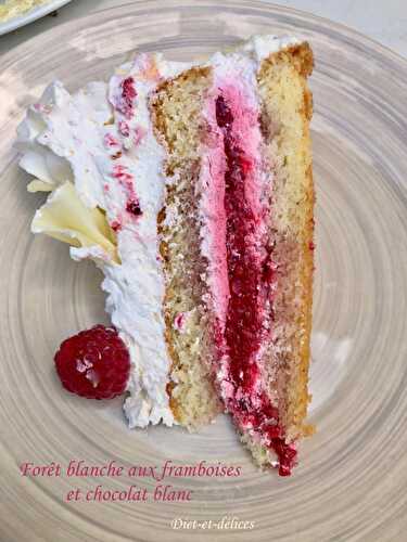 Forêt blanche aux framboises et chocolat blanc