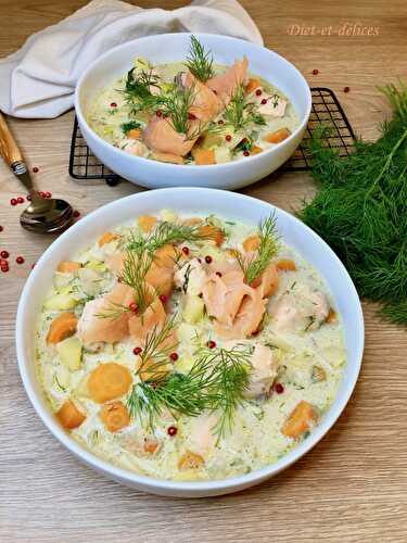 Lohikeitto : soupe au saumon et petits légumes
