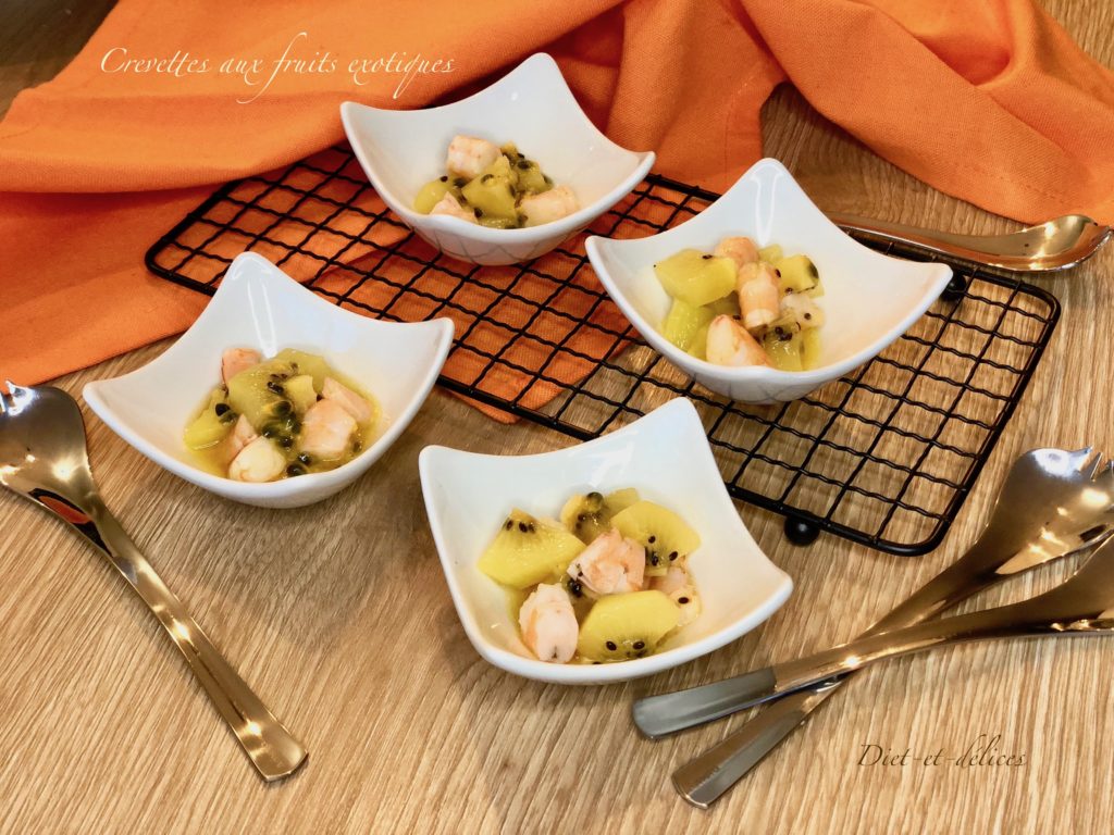 Crevettes aux fruits exotiques