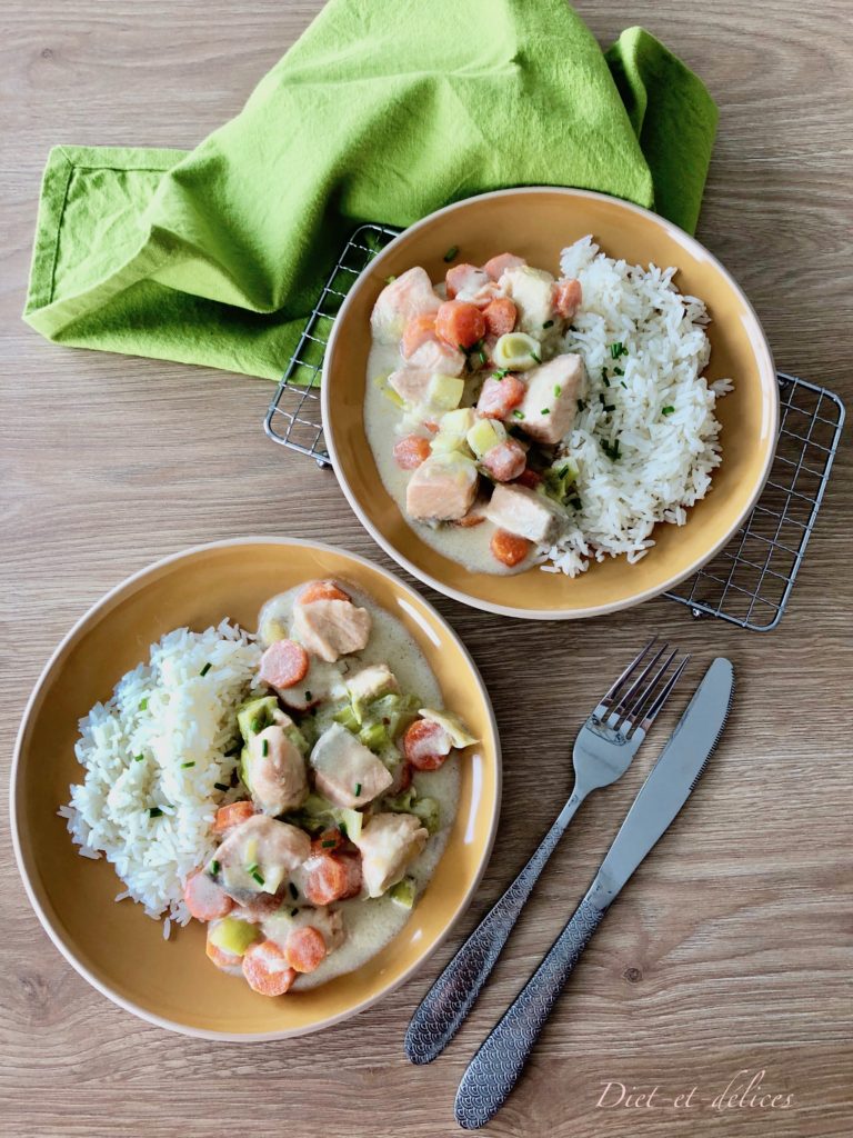 Saumon façon blanquette au lait de coco