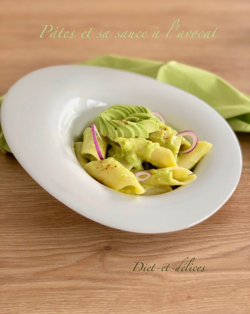 Pâtes et sa sauce à l’avocat