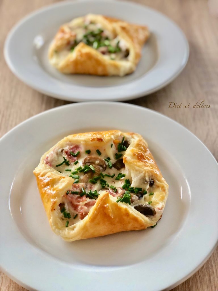 Feuilletés au jambon et champignons