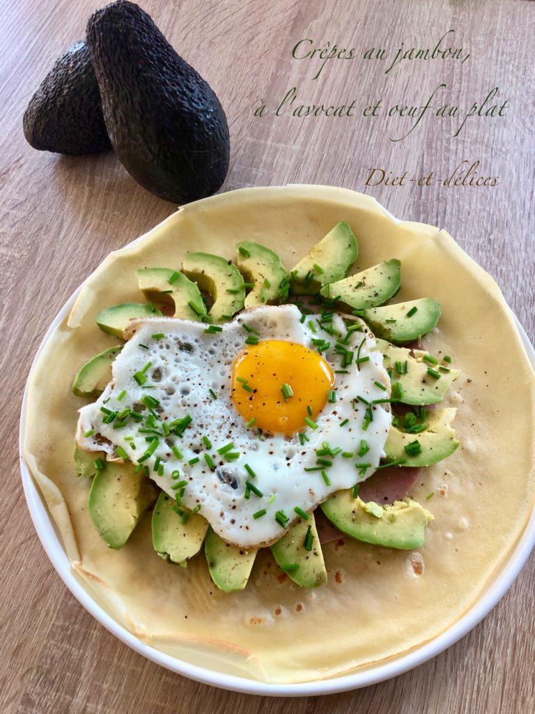 Crêpes au jambon, à l’avocat et oeuf au plat