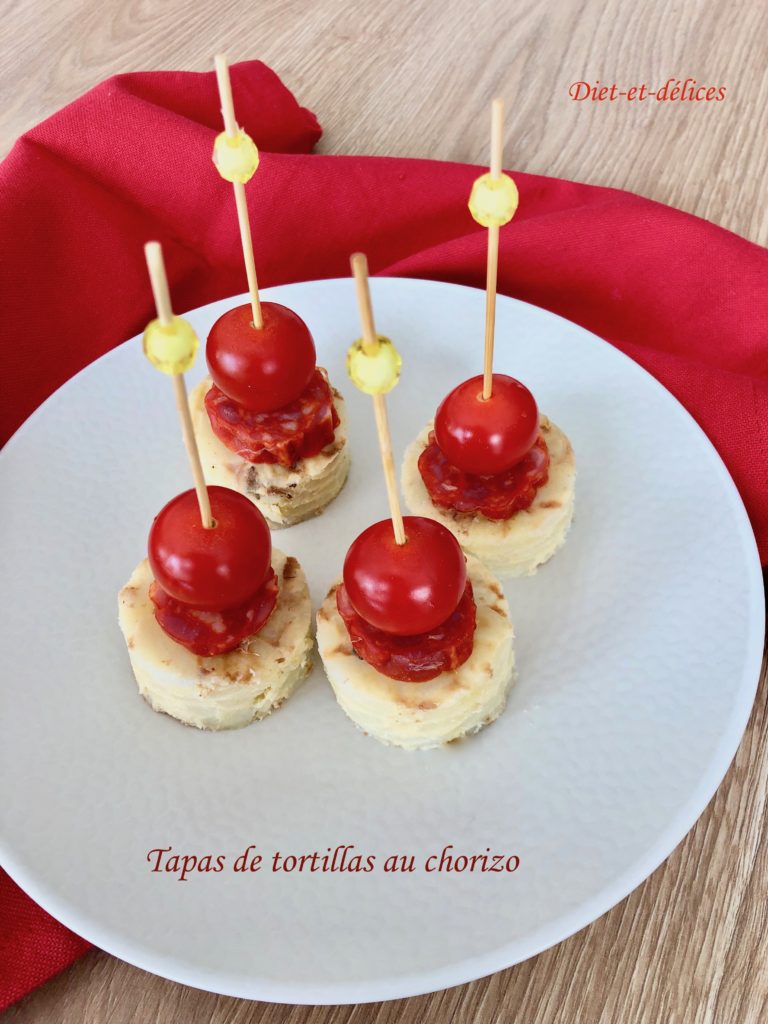 Tapas de tortillas au chorizo