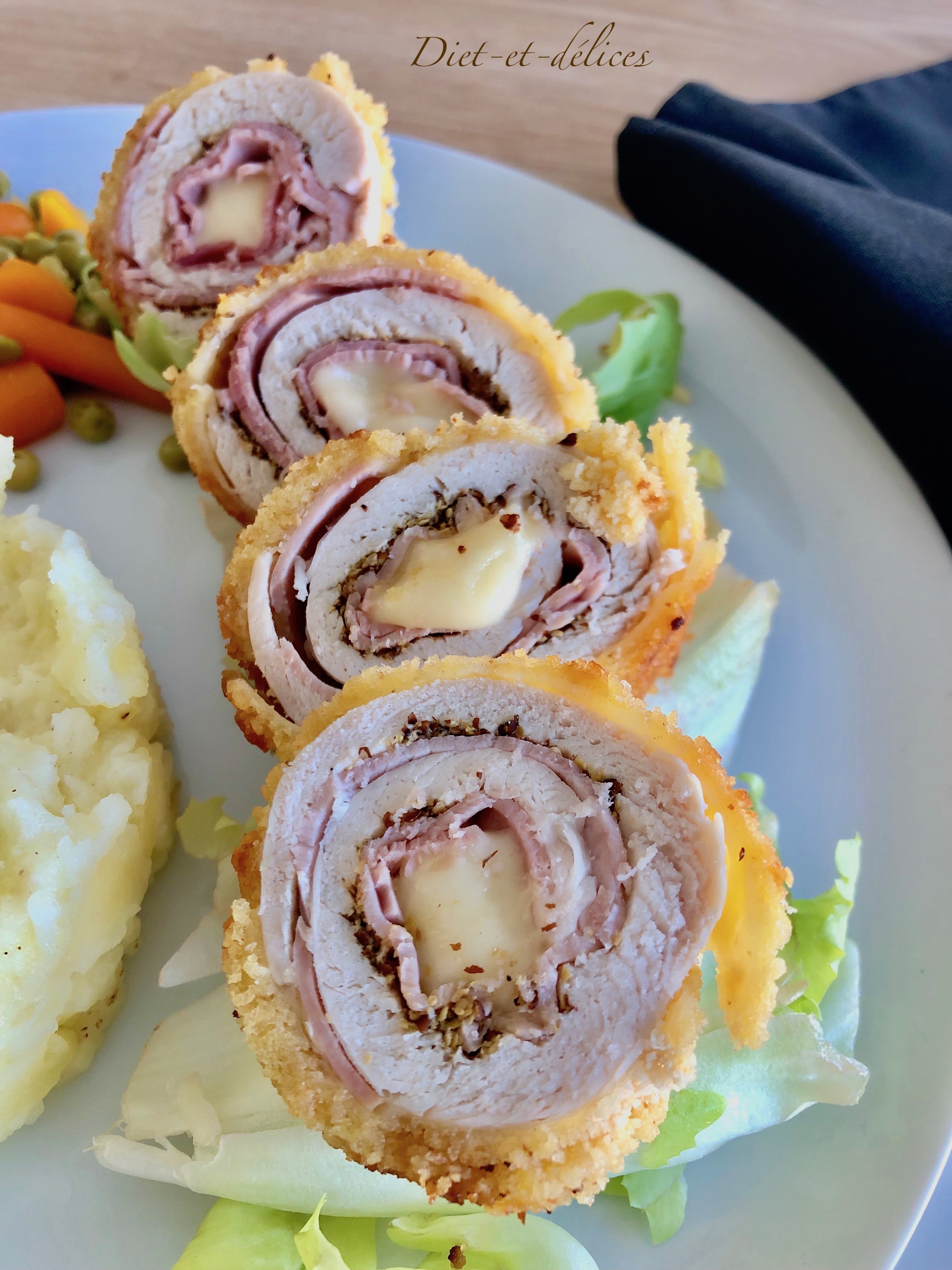 Cordons bleus façon dodines au jambon blanc fumé et à la moutarde