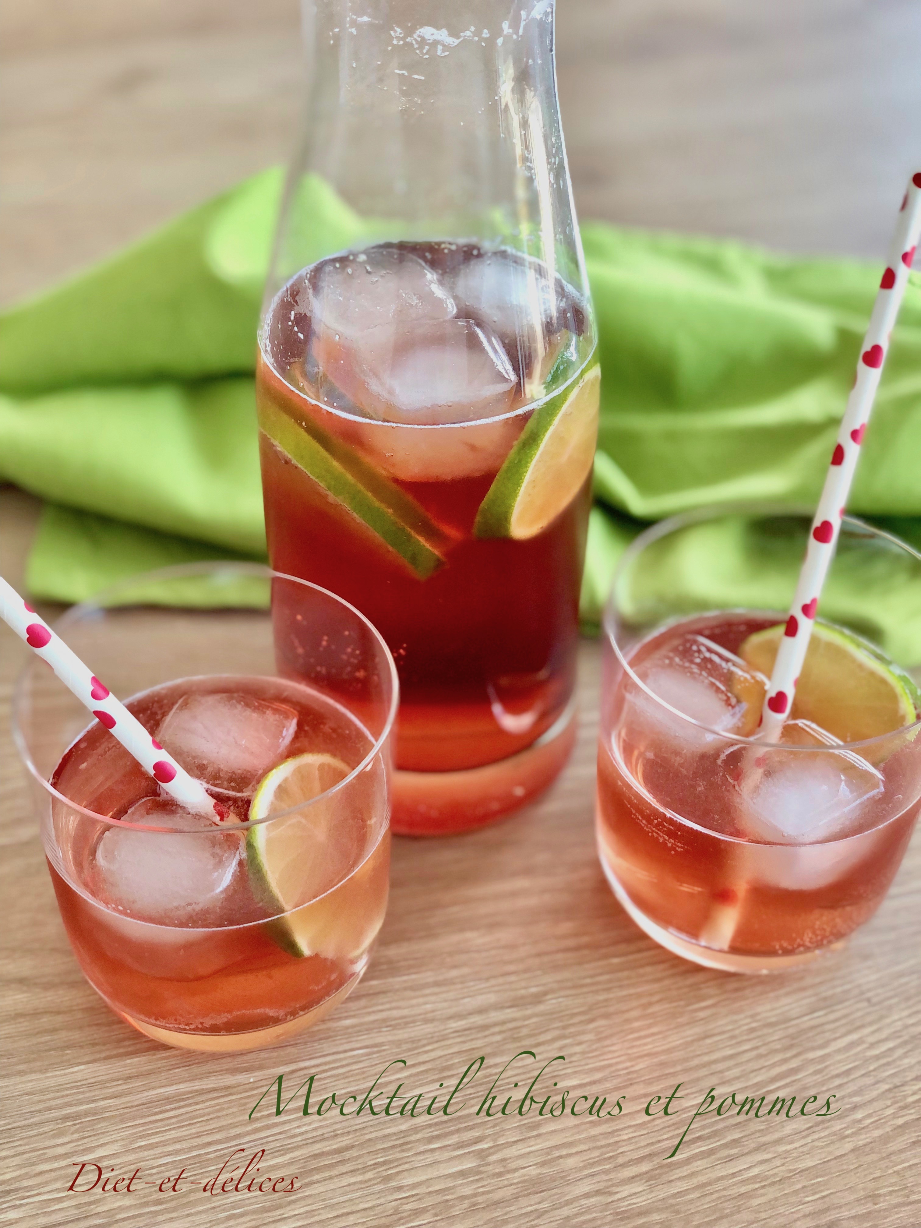 Mocktail hibiscus et pommes