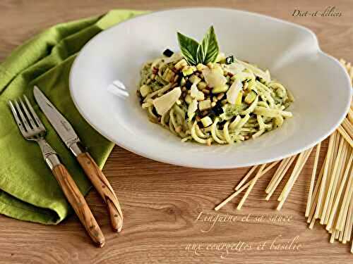 Linguine et sa sauce aux courgettes et basilic