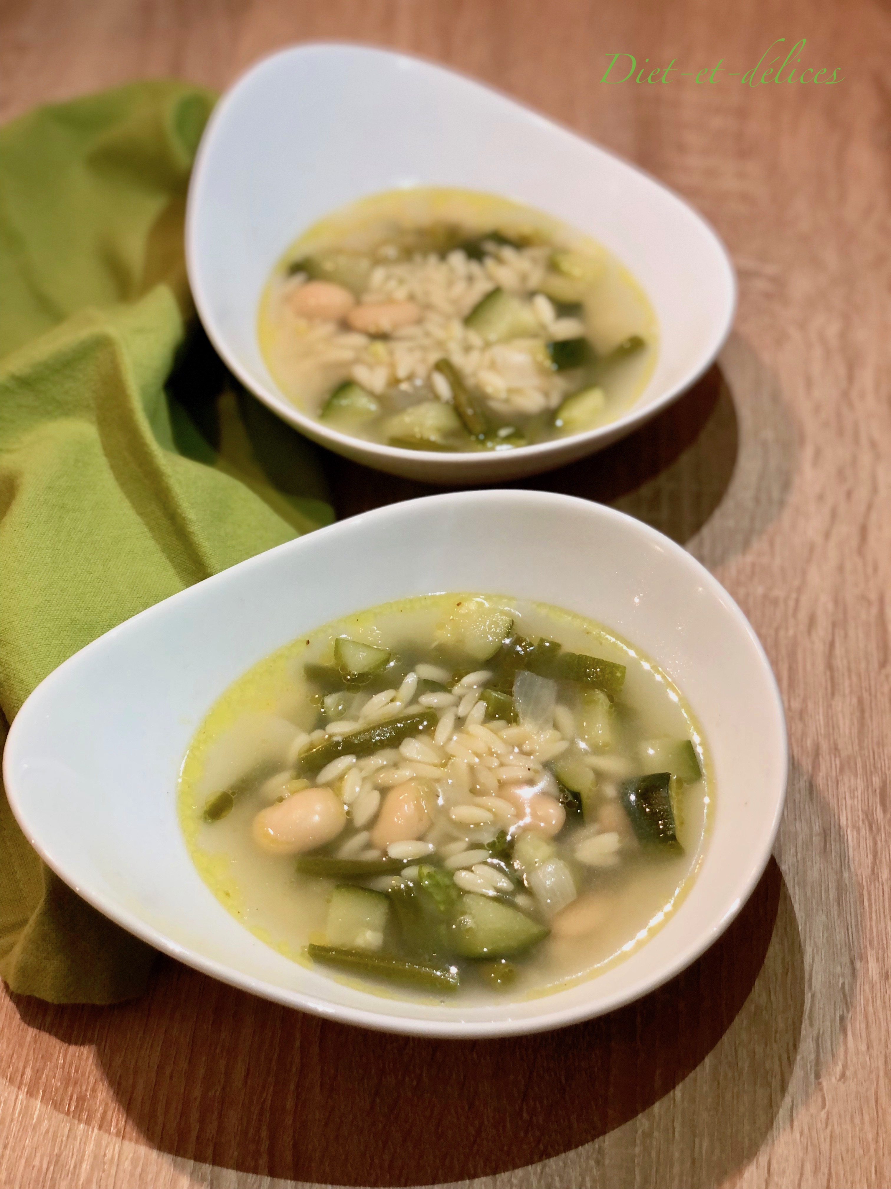 Soupe verte aux légumes d’été