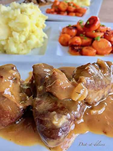 Joues de porc confites au miel et à la bière