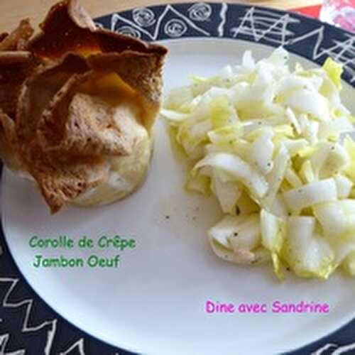 Des Corolles de Crêpes Jambon Oeuf