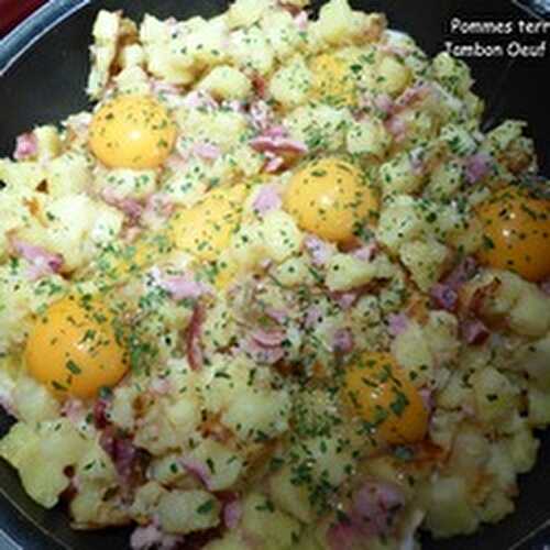 Des Pommes de terre sautées au Jambon Oeuf et Mozzarella