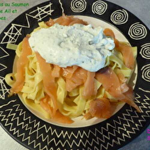 Des Tagliatelles au Saumon et Fromage Ail et fines herbes