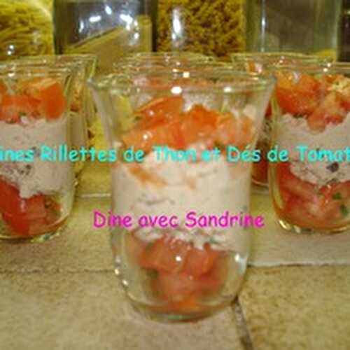 Des Verrines Apéritives Rillettes de Thon et Dés de Tomates