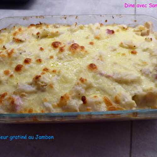 Du Chou fleur gratiné au Jambon