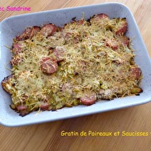 Un Gratin de Poireaux aux Saucisses fumées