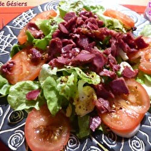 Une Salade de Gésiers au vinaigre de Framboise