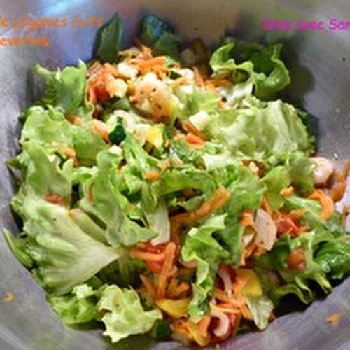 Une Salade de Légumes cuits et Crevettes