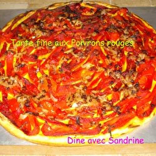 Une Tarte fine aux Poivrons rouges