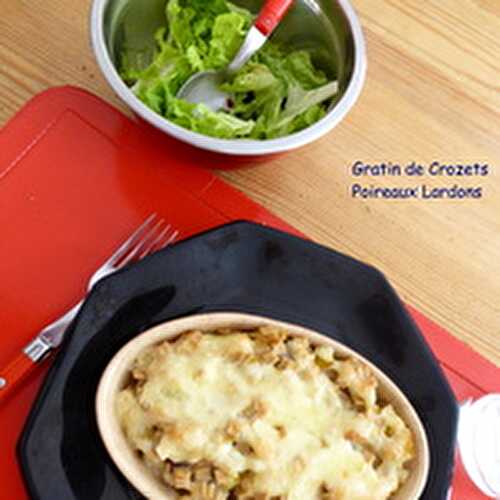 Un Gratin de Crozets aux Poireaux et Lardons