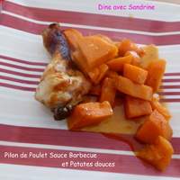 Des Pilons de Poulet Sauce Barbecue et Patates douces