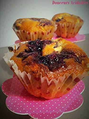 Muffins Chocolat Blanc & Myrtille/Cassis