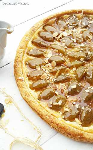 Tarte fine reine-claude glacée au miel et à la cannelle