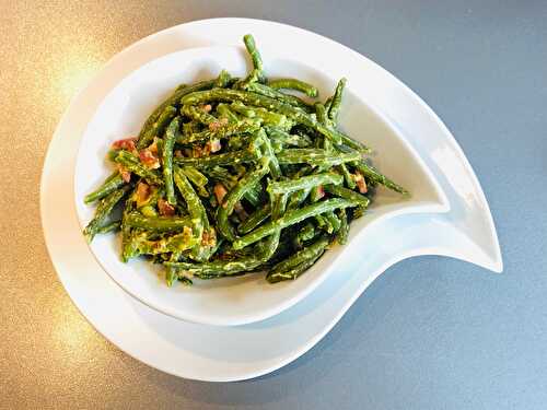 Haricots verts à la carbonara