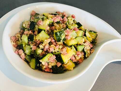 Poêlée de courgettes au jambon