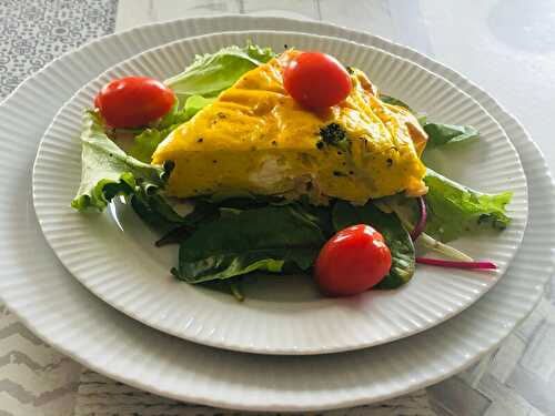 Quiche sans pâte brocoli / saumon