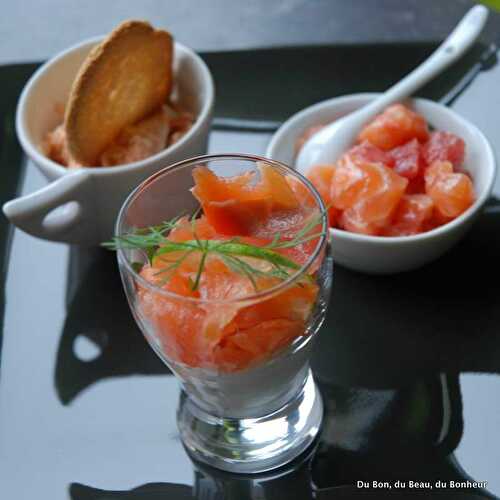 Amuse-bouche rose saumon en 3 déclinaisons