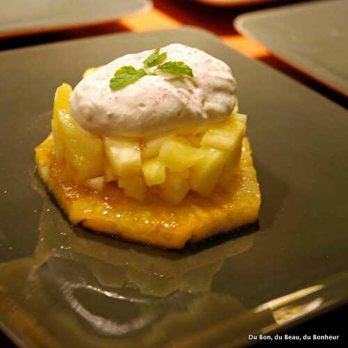 Ananas et chantilly au zeste de citron vert