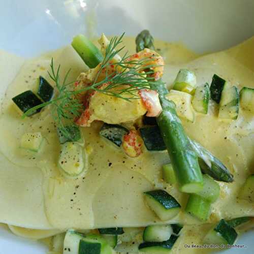 Lasagne de homard aux asperges vertes