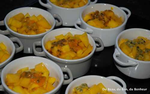 Mini-crumbles mangues, fruits de la Passion