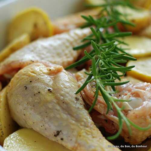 Poulet citron-ail-olives-romarin