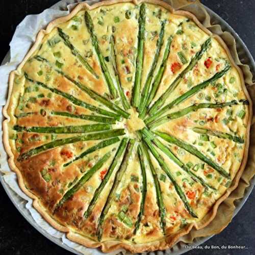 Quiche aux asperges vertes et écrevisses