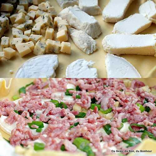 Quiche aux fromages et lardons
