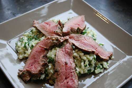 Rosbeef et Risotto aux épinards et morbier