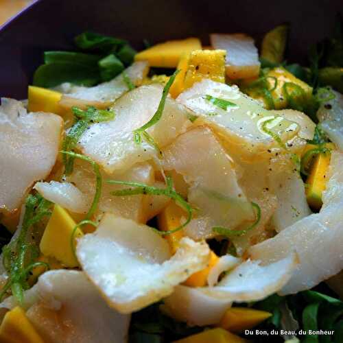 Salade au flétan fumé et mangue