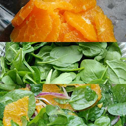 Salade aux pousses d'épinard et aux oranges - Du Beau, du Bon, du Bonheur...