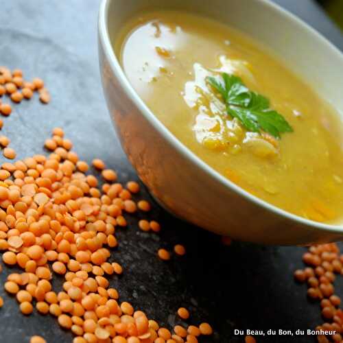 Soupe de lentilles à l'indienne