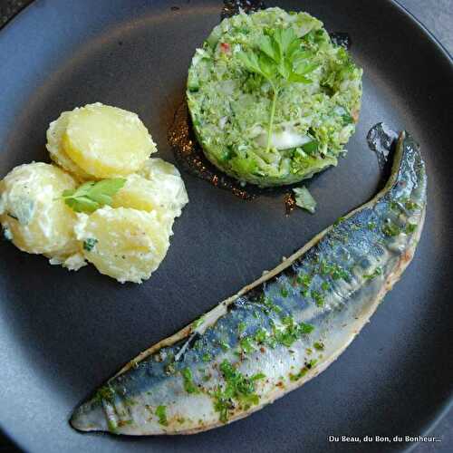 Taboulé de légumes et filets de maquereaux à la plancha